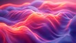 A 3D-rendered neon, iridescent fluid wave in motion against a colorful abstract background. Holographic effect with HD camera clarity.