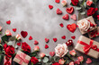 © lin - Valentine's Day pink picture of rose gift box, Valentine's Day limited gift box concept illustration