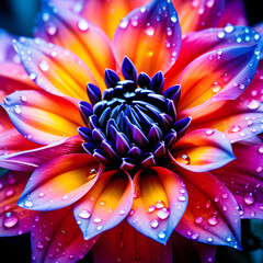 Closeup of a Beautiful Colorful Flower.
