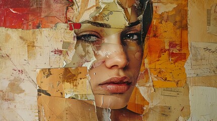 Wall Mural - a painting of a woman's face