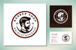 Vector vintage barber shop logo for your design. For Label, Badge, Sign or Advertising. Hipster Man, Hairdresser Logo