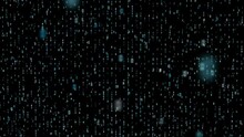 Binary Numbers Flying On Black Digital Network Wall Loop Animation.