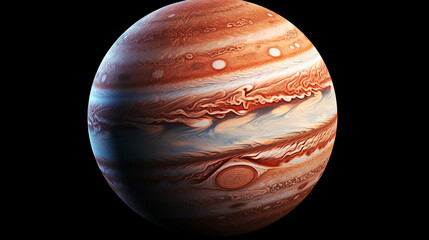 Wall Mural - planet jupiter with a big spot on a dark background