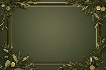 Wall Mural - Olive green color greeting or invitation card design