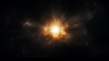 Abstract Natural Sun Flare On The Black Background