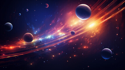 Wall Mural - abstract planet and space background