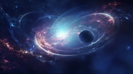 Wall Mural - beautiful abstract planet and space background illustration
