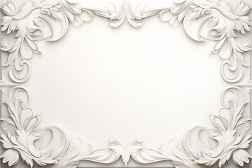 Wall Mural - white color greeting card banner design with frame on the borders