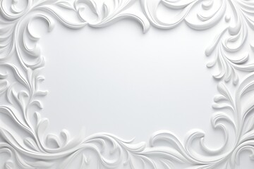 Wall Mural - white color greeting card banner design with frame on the borders