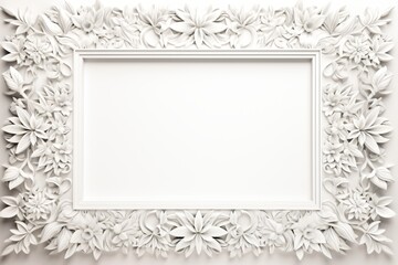 Wall Mural - white color greeting card banner design with frame on the borders