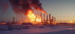 Chemical plant catastrophe deep in winter. 