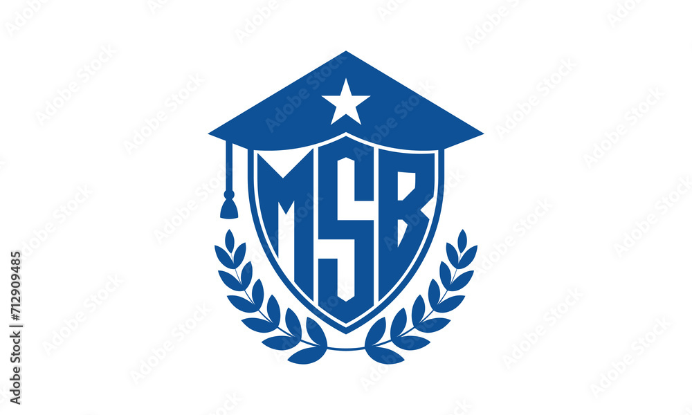 MSB three letter iconic academic logo design vector template. monogram ...