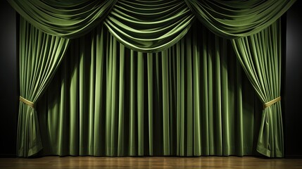  Beautiful dark olive stage curtains