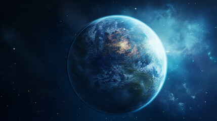 Wall Mural - blue planet in space