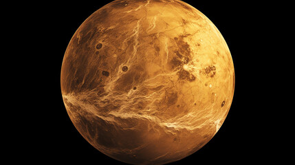 Wall Mural - full disk of venus globe planet from space isolated on black background