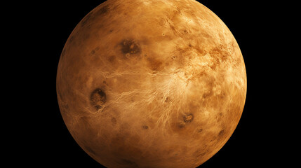 Wall Mural - full disk of venus globe planet from space isolated on black background