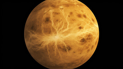 Wall Mural - venus globe planet from space isolated on black background