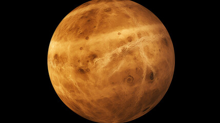 Wall Mural - venus globe planet from space isolated on black background