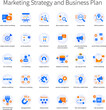 © innni - Marketing Strategy and Business Plan Icon Set Orange Blue color