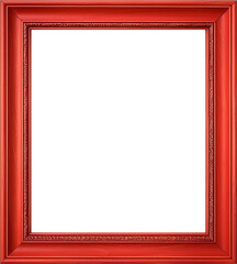 Wall Mural - Red wooden picture frame isolated on transparent background. PNG