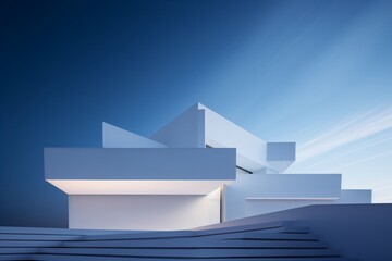 Wall Mural - Minimalist illustration of building architecture