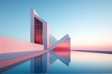 Wall Mural - Futuristic minimalistic building architecture design