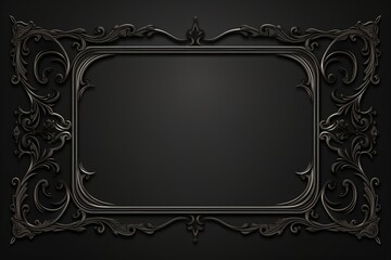 Wall Mural - a black frame with blank space and 3d textured frame on the border