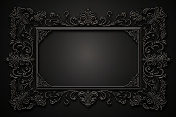 Wall Mural - a black frame with blank space and 3d textured frame on the border