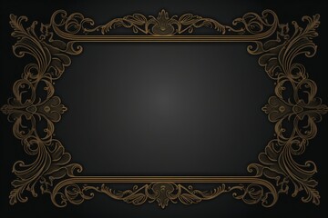 Wall Mural - black greeting card design with framed border