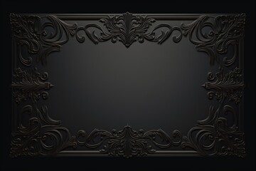 Wall Mural - a black frame with blank space and 3d textured frame on the border