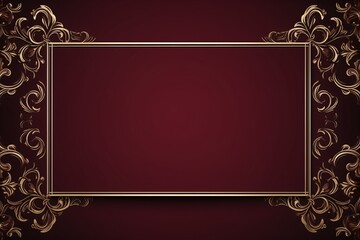 Wall Mural - maroon color greeting card or wedding invitation card frame design