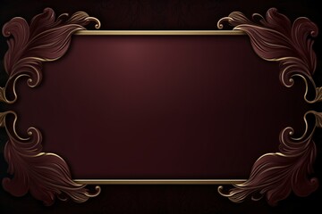 Wall Mural - maroon color greeting card or wedding invitation card frame design
