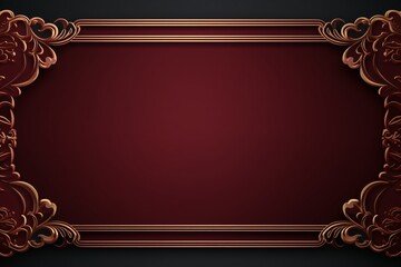 Wall Mural - maroon color greeting card or wedding invitation card frame design