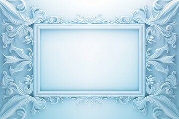 Wall Mural - A light blue color card design with a frame on the border