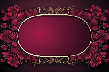 Wall Mural - a maroon-colored frame for card design or graphic design