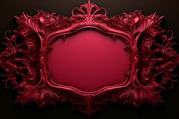 Canvas Print - A maroon-colored frame for card design or graphic design