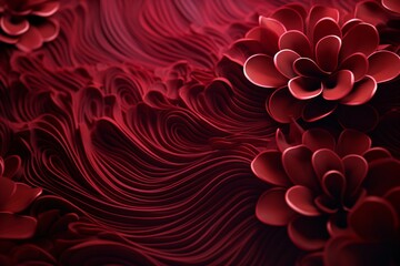 Red or maroon color floral wallpaper background