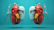 Robotic assisted kidney transplants solid color background
