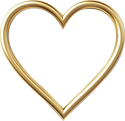 Poster - Golden heart isolated on transparent background. PNG