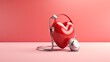 Telecardiology for remote heart consultations solid color background