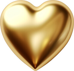 Wall Mural - Golden heart isolated on transparent background. PNG