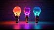 Wireless smart light bulbs with color changing capabilities solid color background