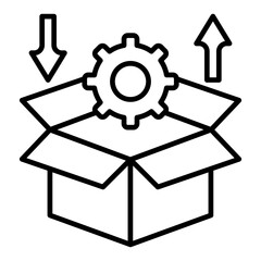 Wall Mural -   Packaging lifecycle line icon