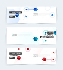 Wall Mural - geometric banner design with vector presentation template.