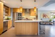 © studioworkstock - modern kitchen with bamboo cabinets and led lighting