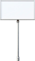 Poster - White billboard isolated on transparent background. PNG