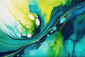 Wall Mural - snaking metallic swirls currents of translucent hues, and foamy sprays of color shape the landscape of these free-flowing textures. Natural luxury abstract fluid art painting in liquid ink technique