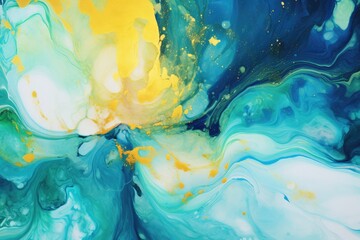 Wall Mural - snaking metallic swirls currents of translucent hues, and foamy sprays of color shape the landscape of these free-flowing textures. Natural luxury abstract fluid art painting in liquid ink technique