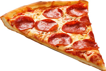 Pizza slice isolated on transparent background. PNG