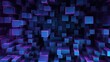 © Gefo - Background with neonpurple squares arranged in a repeating pattern with a glitch effect and digital distortion